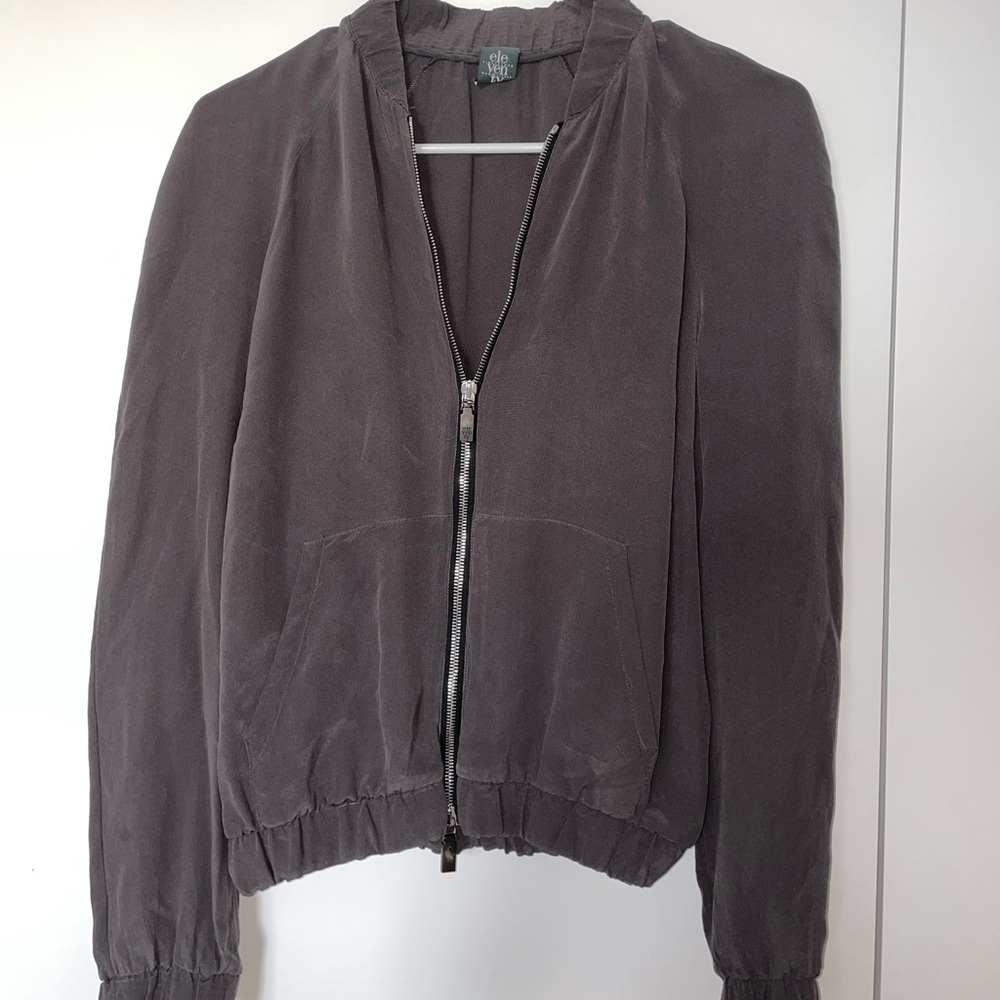Eleventy Grey Bomber Jacket - Size S